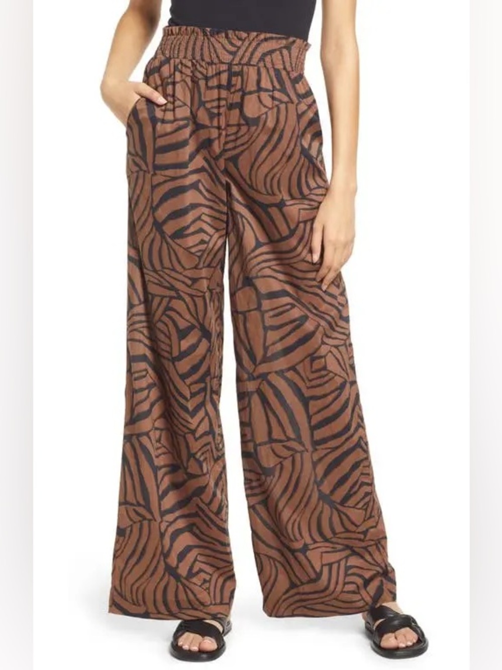 Rails wide leg Brendon Moroccan Nights abstract brown cotton pants size XS